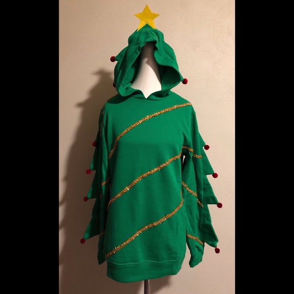 christmas tree zip up hoodie